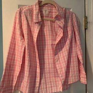 GAP fitted boyfriend pink flannel